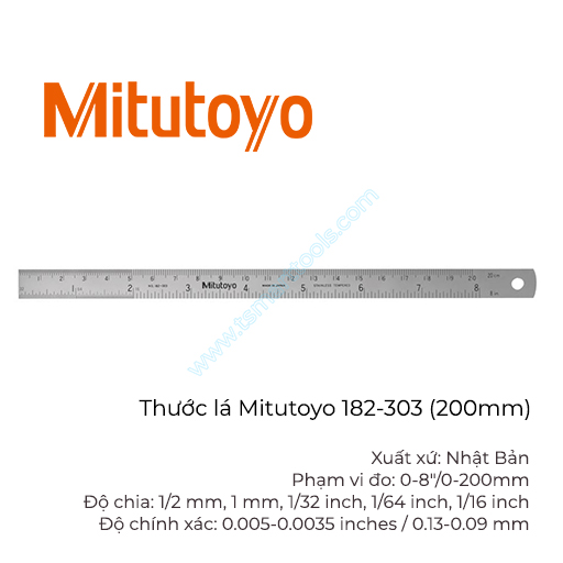 Thước lá Mitutoyo 182-303 (200mm)