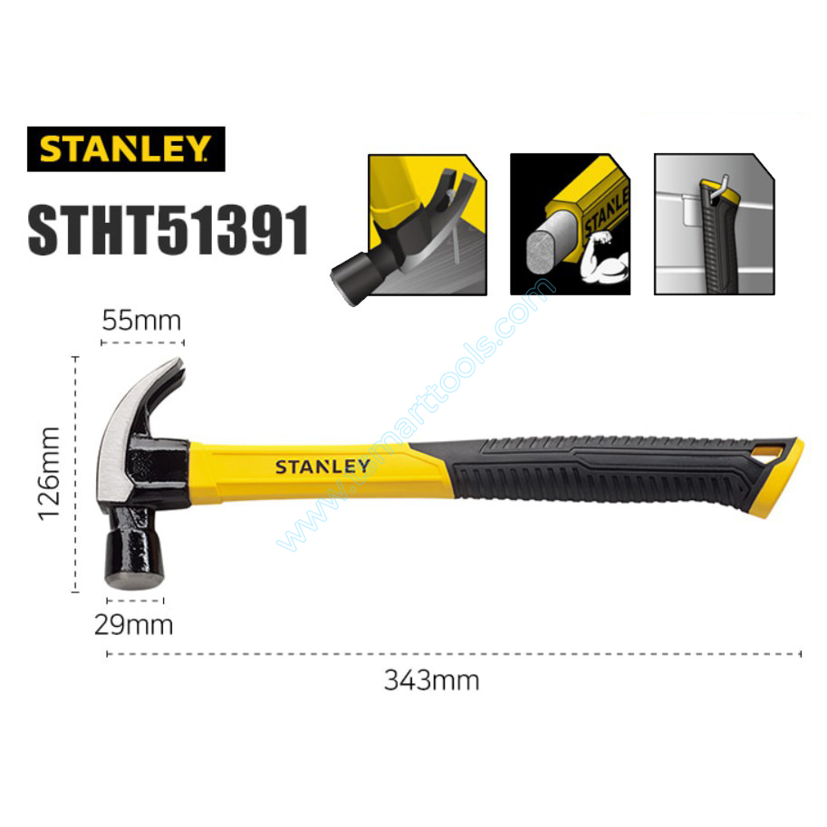 Búa nhổ đinh cán bọc sợi thủy tinh Stanley STHT51391