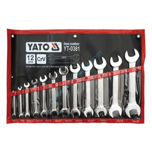 12 PCS Bộ cờ lê 2 đầu miệng (bóng mờ) hệ mét Từ 6-32mm YT-0381